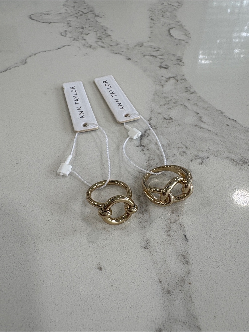 Ann Taylor Gold Linked Knot Ring Set of 2